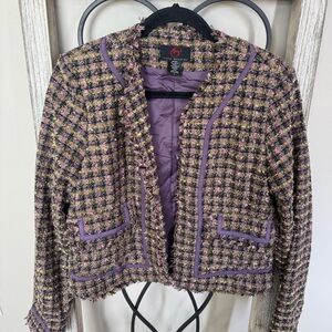 True Meaning Tweed Blazer with Purple Highlights